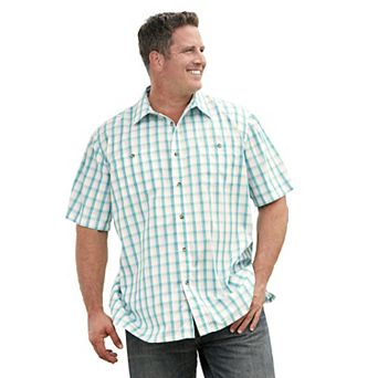 KingSize Men's Big & Tall Wrinkle-Resistant Short Sleeve Button Down, Printed