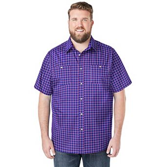 KingSize Men's Big & Tall Wrinkle-Resistant Short Sleeve Button Down, Printed