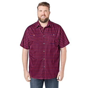 KingSize Men's Big & Tall Check Short-Sleeve Sport Shirt