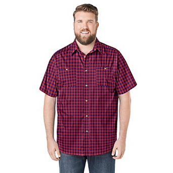 KingSize Men's Big & Tall Wrinkle-Resistant Short Sleeve Button Down, Printed