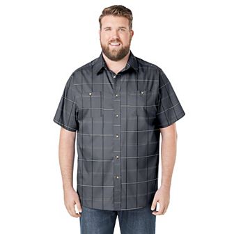 KingSize Men's Big & Tall Check Short-Sleeve Sport Shirt