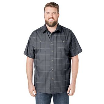 KingSize Men's Big & Tall Wrinkle-Resistant Short Sleeve Button Down, Printed