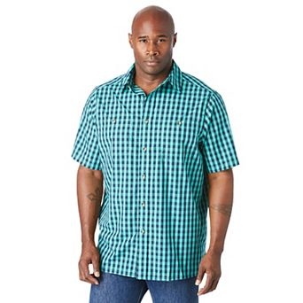 KingSize Men's Big & Tall Wrinkle-Resistant Short Sleeve Button Down, Printed