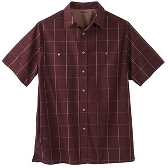 KingSize Men's Big & Tall Wrinkle-Resistant Short Sleeve Button Down, Printed