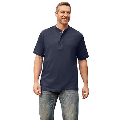 Kingsize Men's Big & Tall Shrink-less Lightweight Henley T-shirt