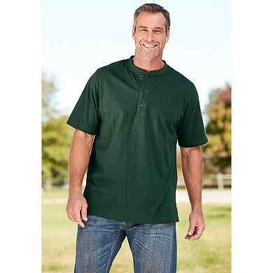 Kingsize Men's Big & Tall Shrink-less Lightweight Henley T-shirt