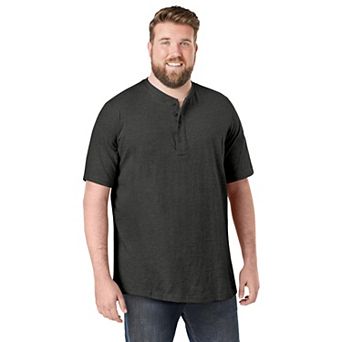 Kingsize Men's Big & Tall Shrink-less Lightweight Henley T-shirt