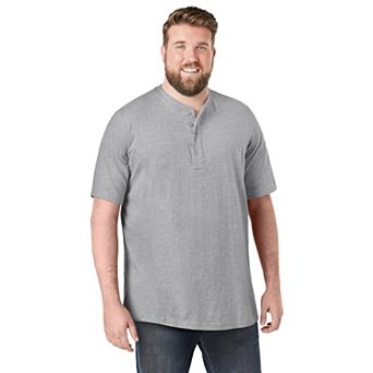 Kingsize Men's Big & Tall Shrink-less Lightweight Henley T-shirt