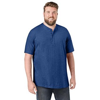 Kingsize Men's Big & Tall Shrink-less Lightweight Henley T-shirt