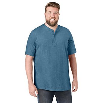 Kingsize Men's Big & Tall Shrink-less Lightweight Henley T-shirt