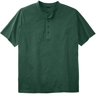 Kingsize Men's Big & Tall Shrink-less Lightweight Henley T-shirt