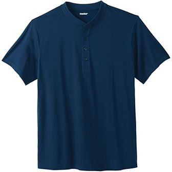 Kingsize Men's Big & Tall Shrink-less Lightweight Henley T-shirt