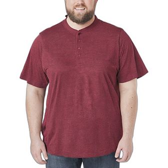 Kingsize Men's Big & Tall Shrink-less Lightweight Henley T-shirt