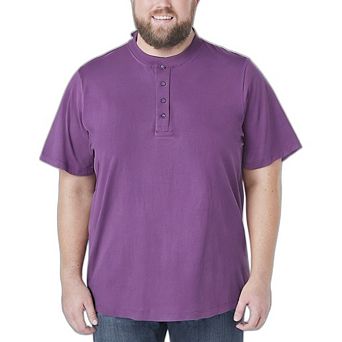 Kingsize Men's Big & Tall Shrink-less Lightweight Henley T-shirt
