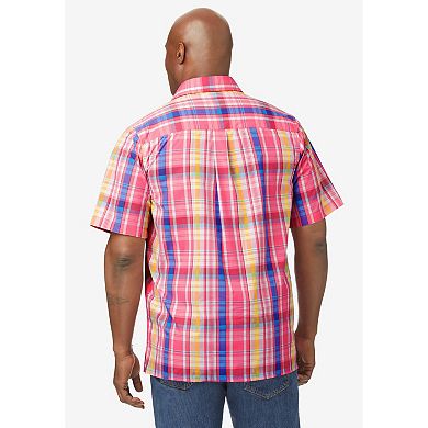 KingSize Men's Big & Tall Short-Sleeve Plaid Sport Shirt