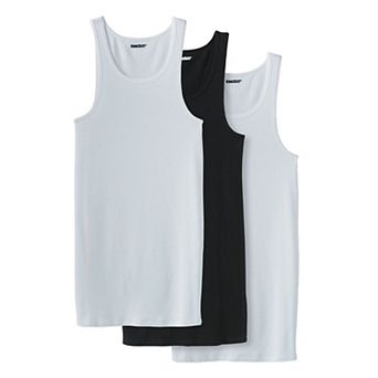 KingSize Men's Big & Tall 3-Pack Ribbed Cotton Tank Undershirt