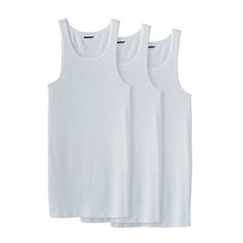 KingSize Men's Big & Tall 3-Pack Ribbed Cotton Tank Undershirt
