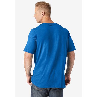KingSize Men's Big & Tall Shrink-Less Lightweight Longer-Length V-Neck T-Shirt
