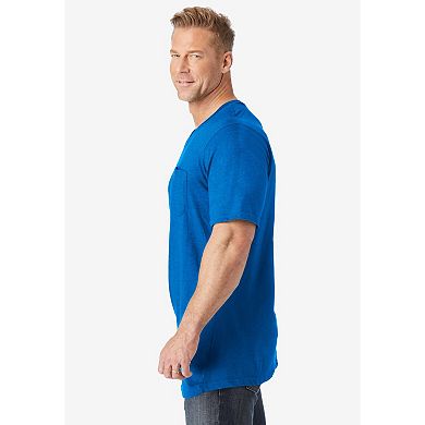 Kingsize Men's Big & Tall Shrink-less Lightweight Longer-length V-neck T-shirt