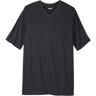 KingSize Men's Big & Tall Shrink-Less Lightweight Longer-Length V-Neck T-Shirt