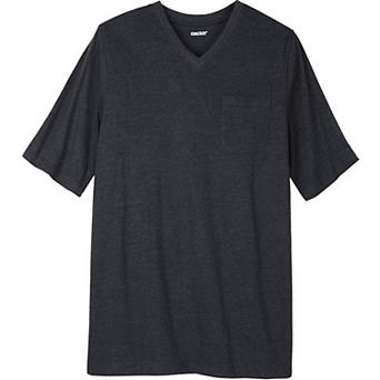 Kingsize Men's Big & Tall Shrink-less Lightweight Longer-length V-neck T-shirt