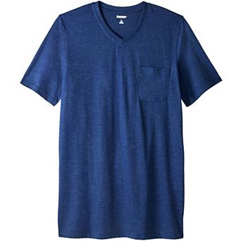 Kingsize Men's Big & Tall Shrink-less Lightweight Longer-length V-neck T-shirt