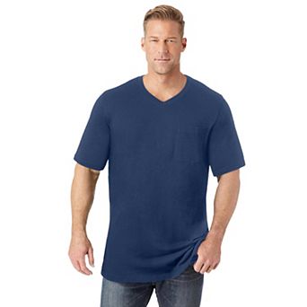 Kingsize Men's Big & Tall Shrink-less Lightweight Longer-length V-neck T-shirt