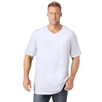 Kingsize Men's Big & Tall Shrink-less Lightweight Longer-length V-neck T-shirt
