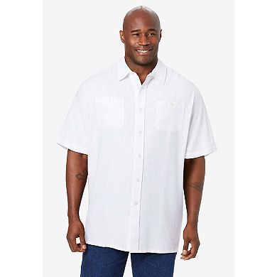 KingSize Men's Big & Tall Short-Sleeve Linen Shirt