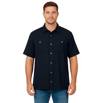 KingSize Men's Big & Tall Short-Sleeve Linen Shirt