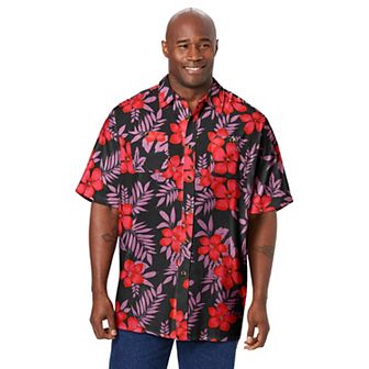 Kingsize Men's Big & Tall Short-sleeve Linen Shirt