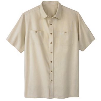 KingSize Men's Big & Tall Short-Sleeve Linen Shirt