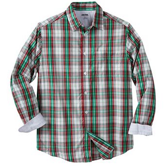 KingSize Men's Big & Tall Long Sleeve Wrinkle-Free Plaid Shirt