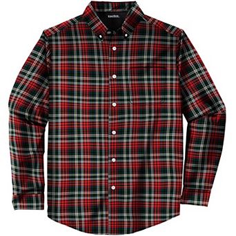 KingSize Men's Big & Tall Long Sleeve Wrinkle-Free Plaid Shirt