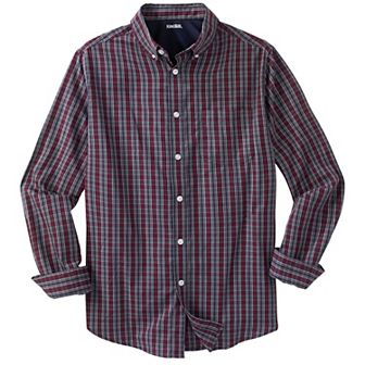 KingSize Men's Big & Tall Long Sleeve Wrinkle-Free Plaid Shirt