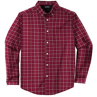 KingSize Men's Big & Tall Long Sleeve Wrinkle-Free Plaid Shirt
