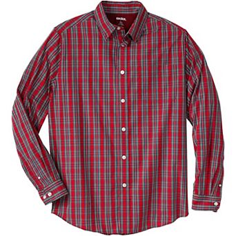 KingSize Men's Big & Tall Long Sleeve Wrinkle-Free Plaid Shirt