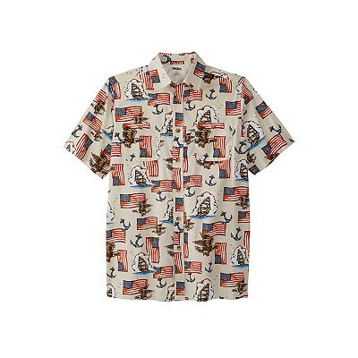 Kingsize Men's Big & Tall Short Sleeve American Sport Shirt