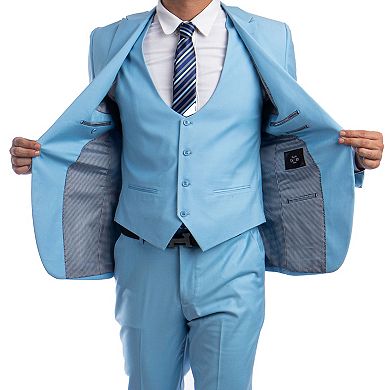 Men's Ultra Slim-Fit 3pc Suit w/ Expandable Waistband