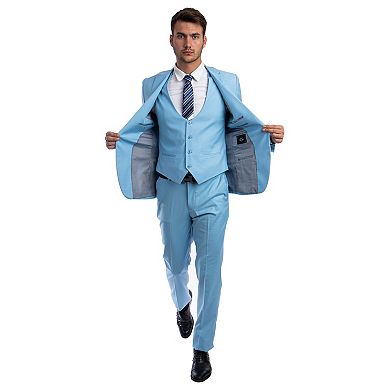Men's Ultra Slim-Fit 3pc Suit w/ Expandable Waistband