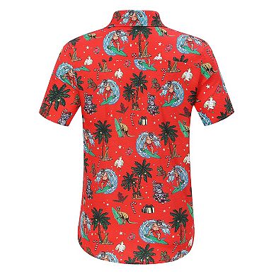 Men's Christmas Hawaiian Shirts Button Down Ugly X-mas Christmas Vacation Short Sleeve Shirts
