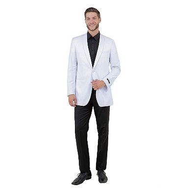 Men's Modern-Fit White Sportcoat w/ Shawl Collar
