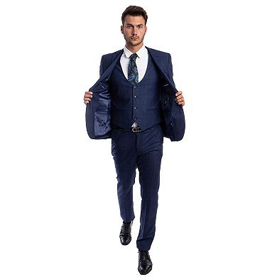 Men's Glen Check Suit Set 3pc, Ultra Slim-Fit