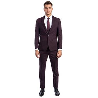 Men's Glen Check Suit Set 3 pc Ultra Slim-Fit