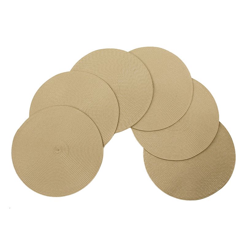 Woven Spiral Table Placemats 15 Inches Round Set Of 6 Non-slip Dining & Kitchen Table Mats