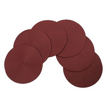 Woven Spiral Table Placemats 15 in Round Set Of 6 Non-slip Dining & Kitchen Table Mats