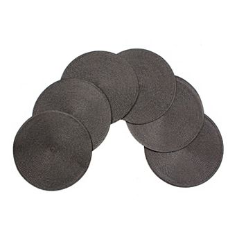 Woven Spiral Table Placemats 15 in Round Set Of 6 Non-slip Dining & Kitchen Table Mats