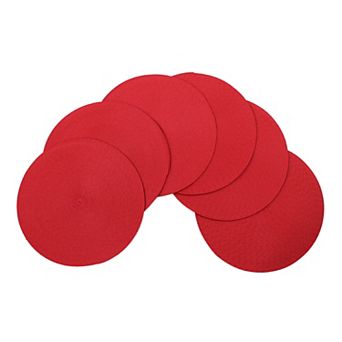 Woven Spiral Table Placemats 15 in Round Set Of 6 Non-slip Dining & Kitchen Table Mats