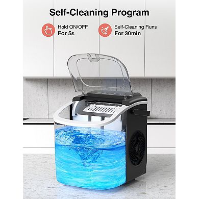 Crownful Portable Countertop Ice Maker With Handle,26lbs