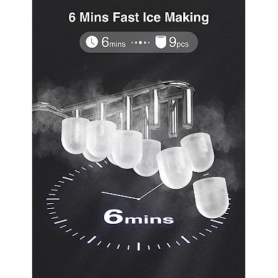 Crownful Portable Countertop Ice Maker With Handle,26lbs